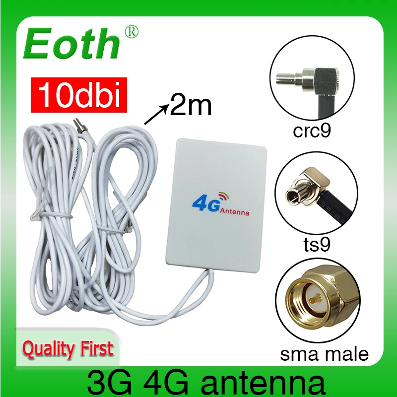 Eoth 3g 4g lte antena 10dbi crc9 conector plug antena roteador repetidor externo modem sem fio antene