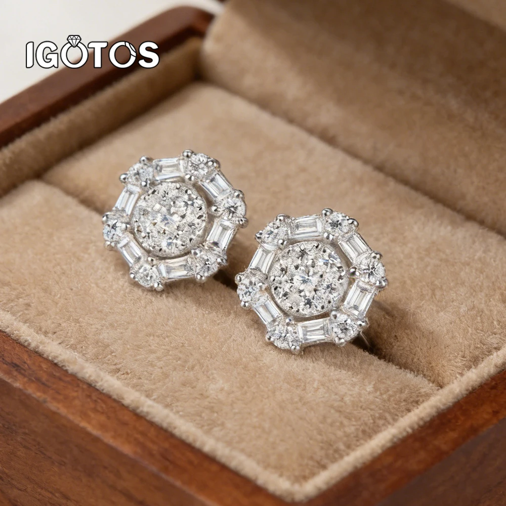 

luxury jewelry Full Moissanite Stud Earrings for Women Men Certificate Lab Grown Diamond Earring Original 925 Silver Jewelry