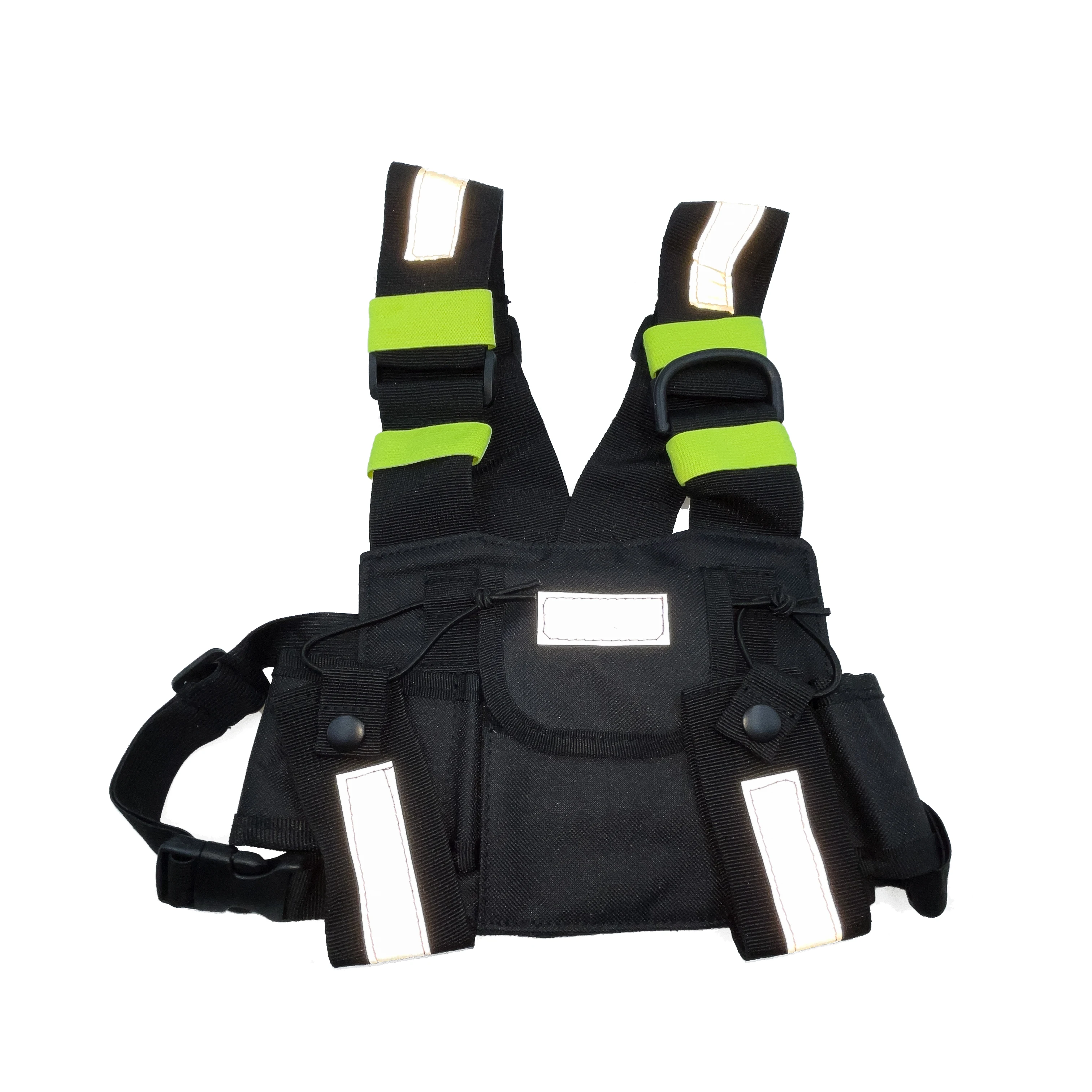 Radio Shoulder Holster Two Way Radio Reflective Chest Harness Holder Bag Vest Rig Walkie Talkies Front Pack Pouch Case view 5