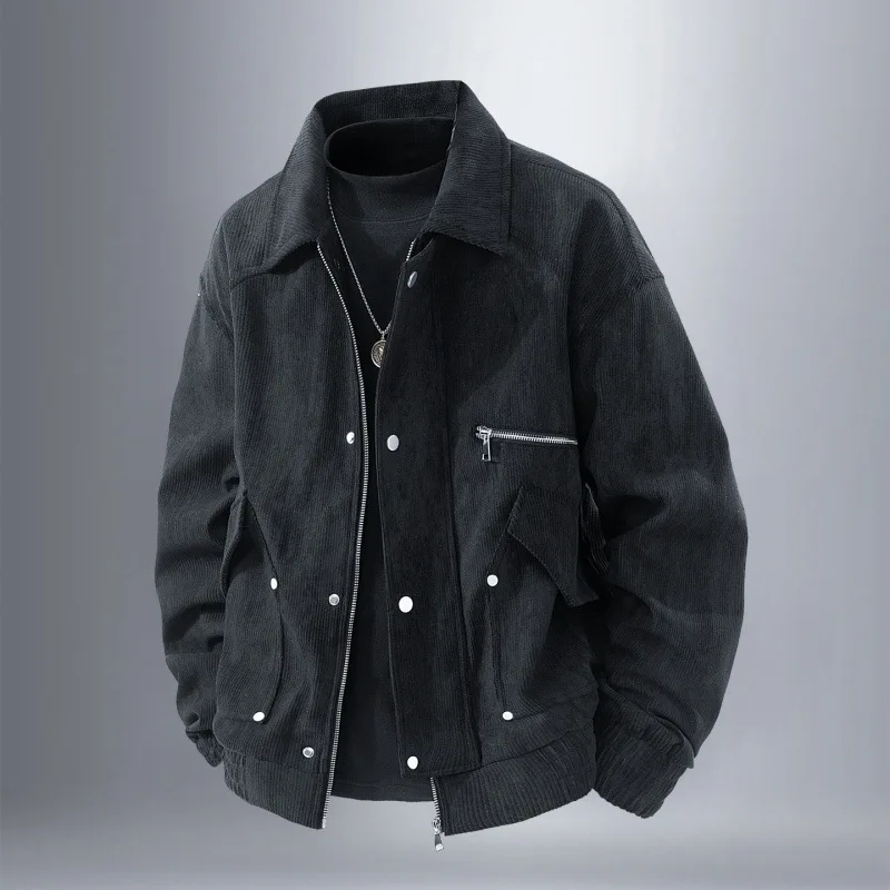 Retro American Men's Corduroy Jacket Windproof Breathable Durable Skin-Friendly Spring Autumn New 2025