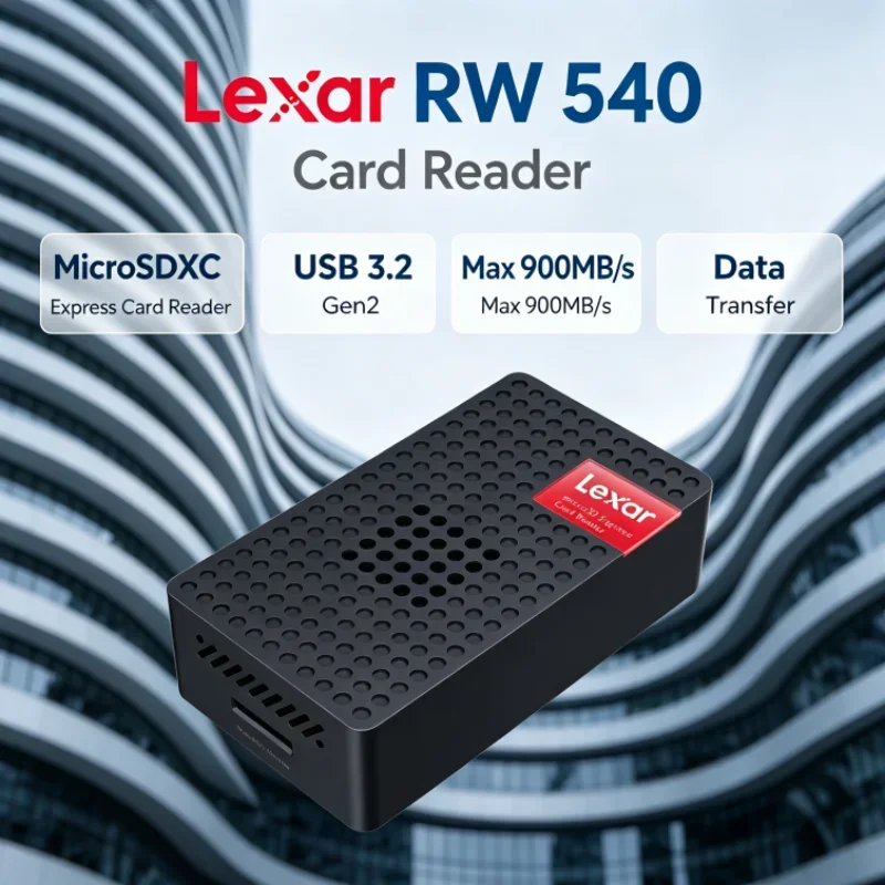 Lexar MicroSDXC Express Card Reader RW540 USB 3.2 Type-C PLAY PRO MicroSD Card Reader UHS-I UHS-II for Video Transfer