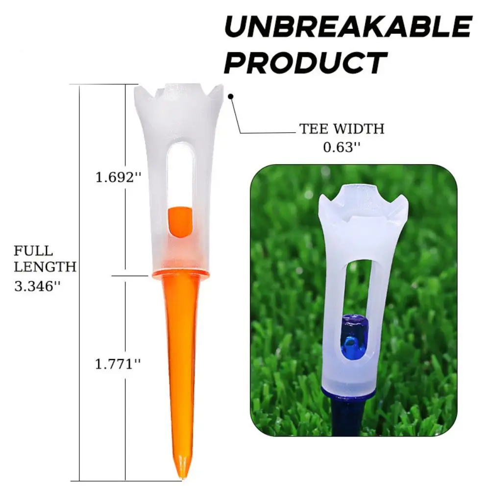 10 개/몫 볼 홀더 골프 티 낮은 저항 83MM 골프 클럽 티 고무 쿠션 멀티 컬러 골프 훈련 도구