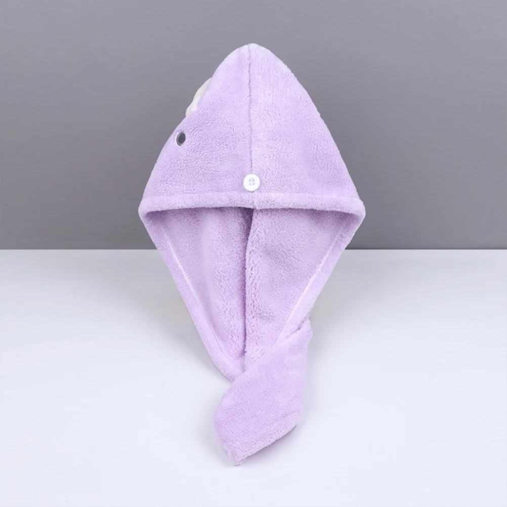 

Fast Drying Hair Cap Lavender Thickened Rabbit Ear Design Super Absorbent Lightweight Portable for All Hair Types Home Or Travel