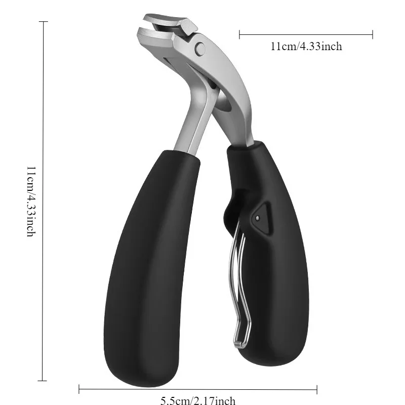 Curved Large Opening Nail Clippers, 3X Anti-Splash Storage Design, Heavy Duty Nail Cutter for Elderly Thick Toenails