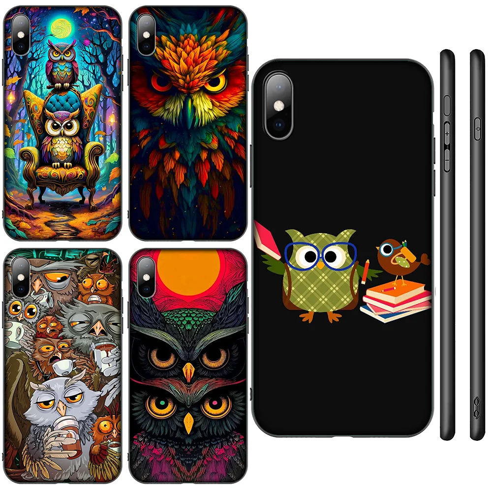 H-31 Cartoon Art Owl New Phone Case for iPhone 12 11 X XS XR Pro Max 6 6s Plus SE