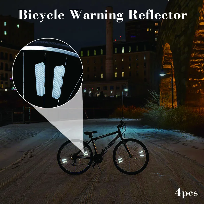 

4Pcs Bicycle Reflective Stickers for Wheel Spokes & Rims Waterproof, Self-Adhesive Safety Reflectors for MTB, Road, City