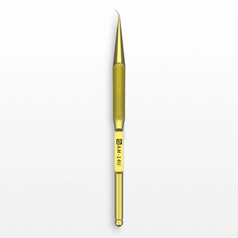 AMAOE Titanium Alloy Gold Tweezers Non-slip Handle High Hardness Oxidation Resistance Antimagnetic Fingerprint Forceps