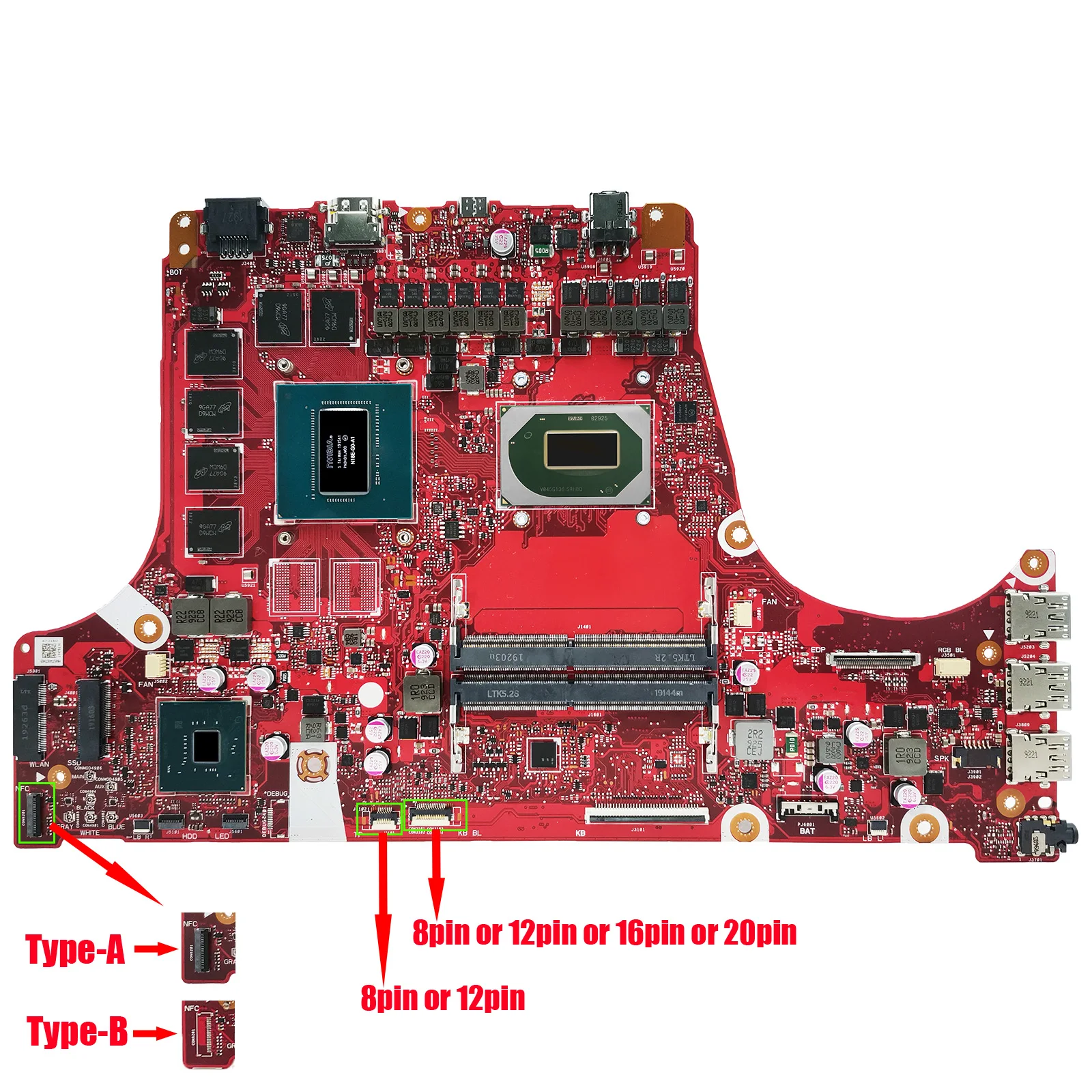 AKEMY G531GW For ASUS G731GW G531GV G731GV G531GU G731GU G731G G531G S5D S7D Laptop Motherboard GTX1660Ti/RTX2060/2070-V6G/V8G