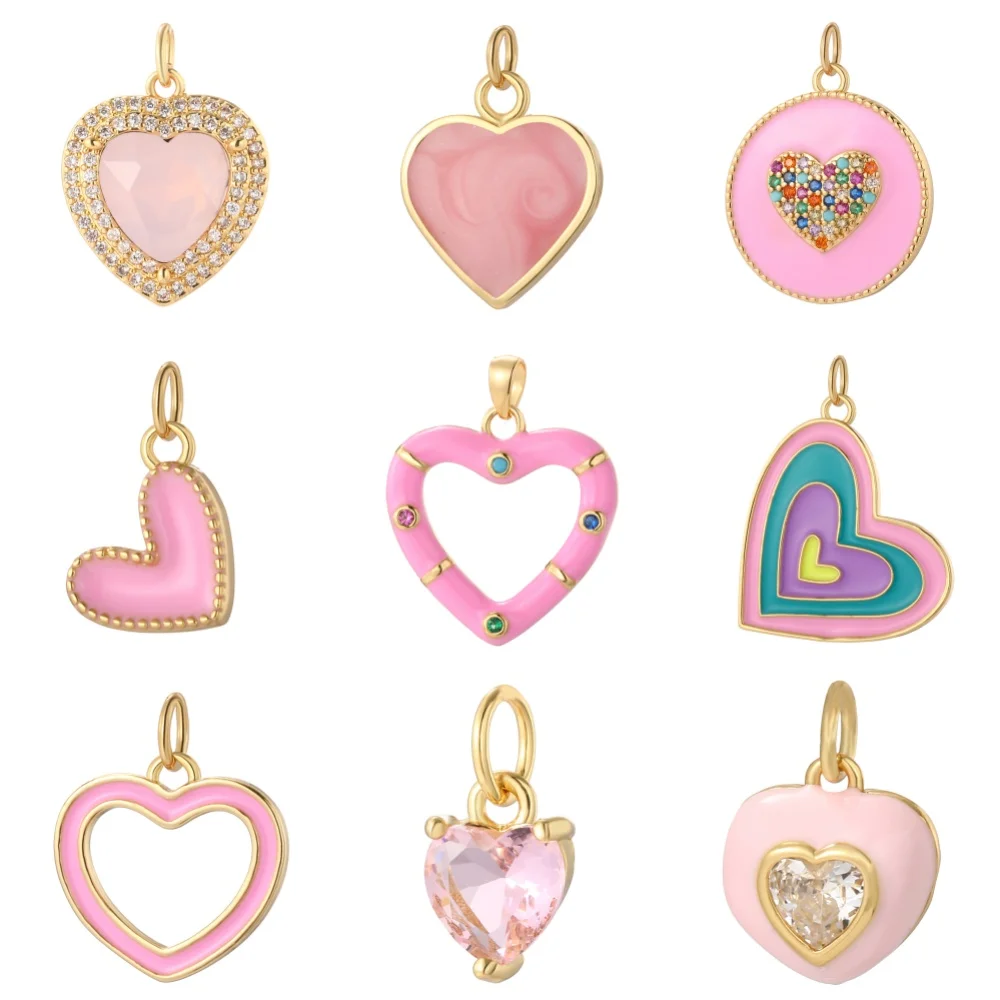 Bohemian Pink Love Emaille Anhänger Valentinstag Schmuck Geeignet DIY Schlüsselanhänger Anhänger Tasche Dekoration Armband Halskette Herstellung