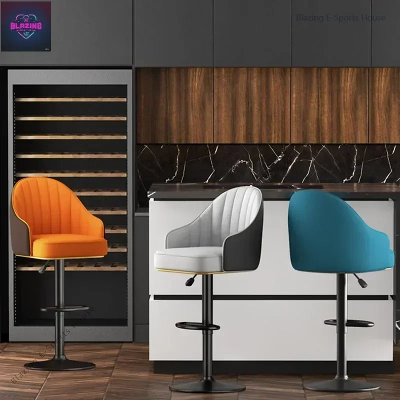 Premium Luxury Bars Stool Metal High Quality Cushion Nordic Party Chairs Black Rotatable Taburetes De Bar Home Furniture