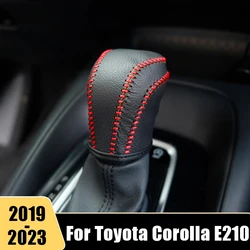 Leather Gear Head Shift Knob Cover For Toyota Corolla E210 2019-2021 2022 2023 Hybrid Car GearShift Collars Case Accessories