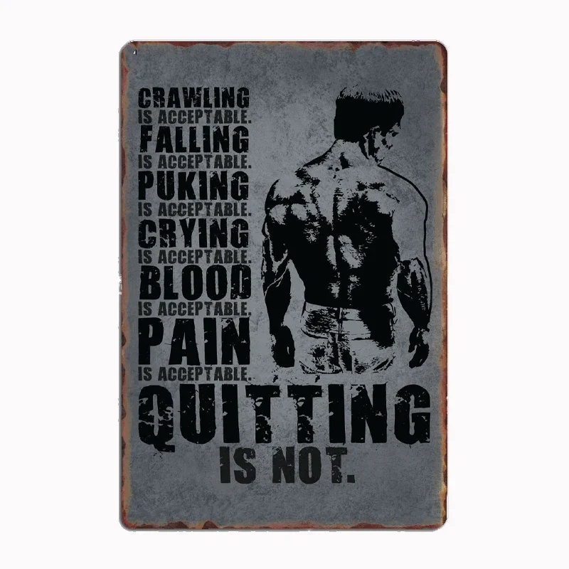 Quitting Is Not Acceptable Artistic Panel Decoration Featuring Characters and Scenery for Home and Bar Decor Vintage Wall Decor