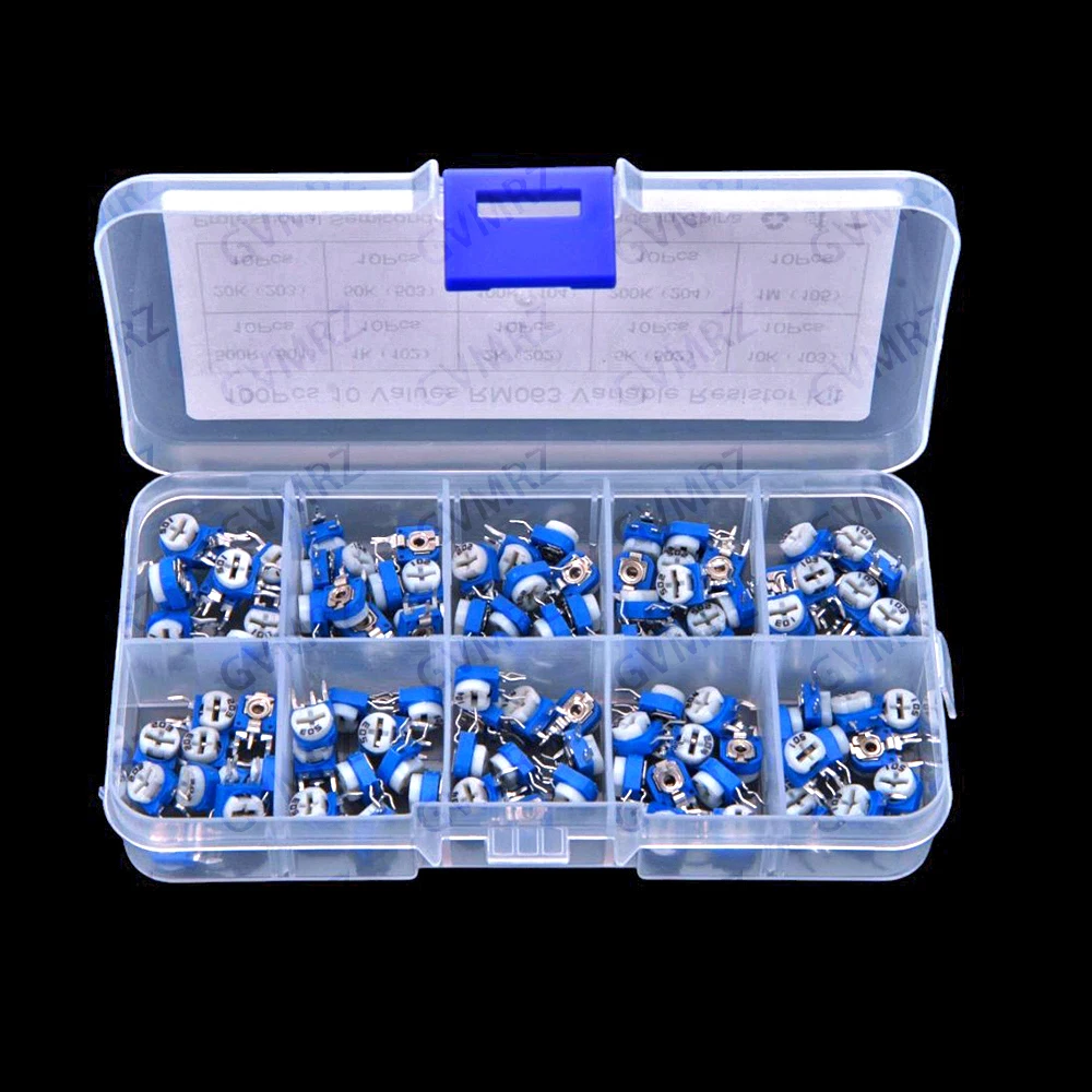 10Values 100K 1M 2K 100PCS RM063 Variable Resistor KIT 1K 10K 100K 1M 2K 20K 200K 5K 50K 500R