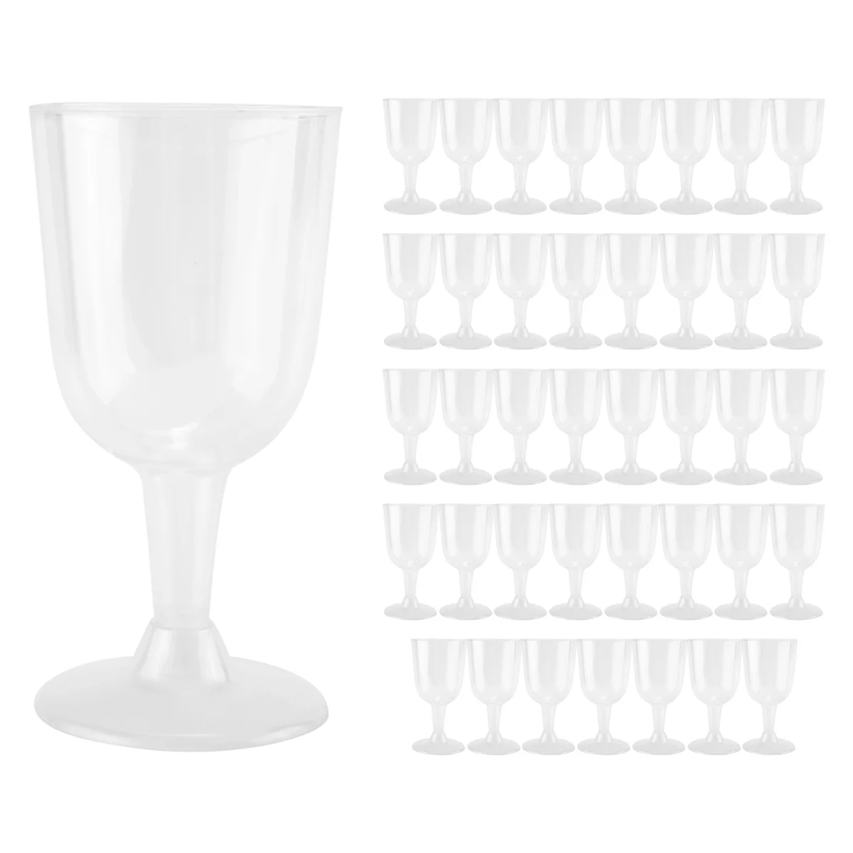 

Clear Plastic Wine Glass Recyclable - Shatterproof Wine Goblet - Disposable & Reusable Cups for Champagne, Dessert 40Pcs