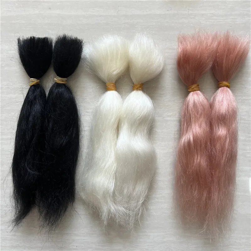 7 cores reborn bebê boneca puro mohair marrom escuro/dourado/branco/preto cores mão enraizada mohair para diy reborn boneca do bebê/bjd