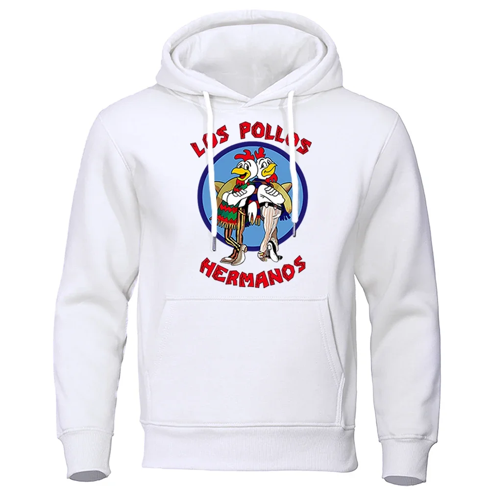 Men\'s Hoodies Loose Oversized Letter Print LOS POLLOS Hermanos Male Sweatshirts Chicken Brothers Pullovers Warm Breathable Hoody