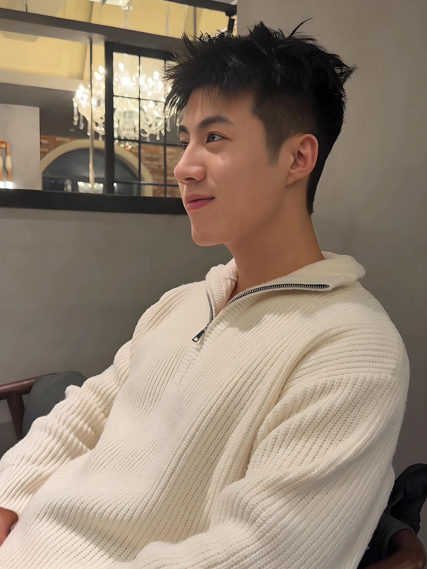 

Thiened f Zipper American Sle Men's Knitted Sweater Winter Warm Stand Collar Inner Wear Base Layer Lazy Sle Jaet