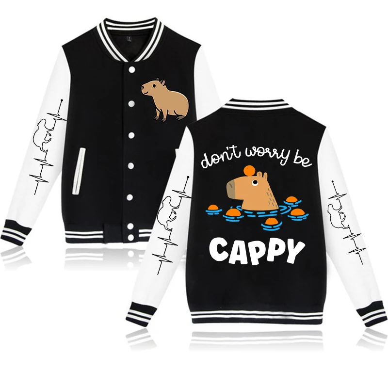 Y2k Cartoon Jackets Streetwear Capybara Harajuku Sweatshirts Capibara Fashion Hoodies Women Men Mange Cute Loose College Coats