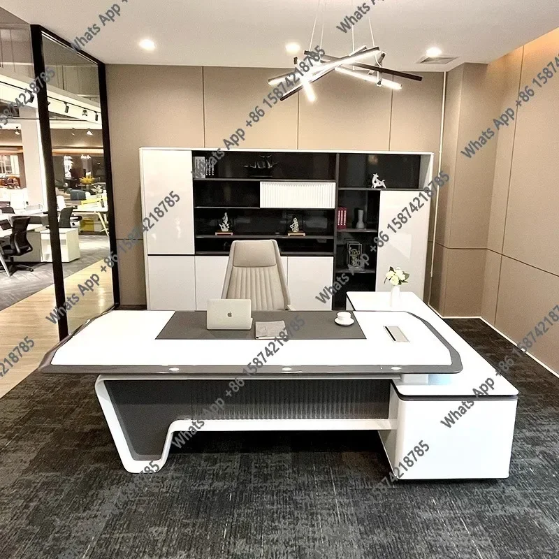 

99 S Organizer High End Computer Desks Modern Corner Work Light Luxury Office Desk Storage Creativity Escritorio Oficina Furnit