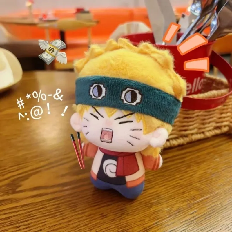 Naruto Anime Peripheral Uzumaki Naruto Attributes 10cm Printed Body Cotton Doll Doll Small Pendant Birthday Gift for Friends