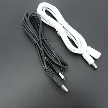 Adaptateur d'Alimentation Électrique 22awg 3A DC Mâle à Mâle 600, Câble Blanc et Noir, Connecteur de Fil de 5.5x2.1mm, Rallonge de 12V