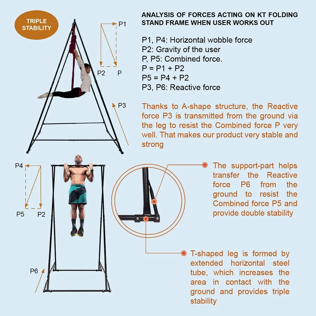 Frame For Aerial Yoga And Therapy Sensory Hammock Model KT1.1520YG.  , Portable, Height Adjustable, St