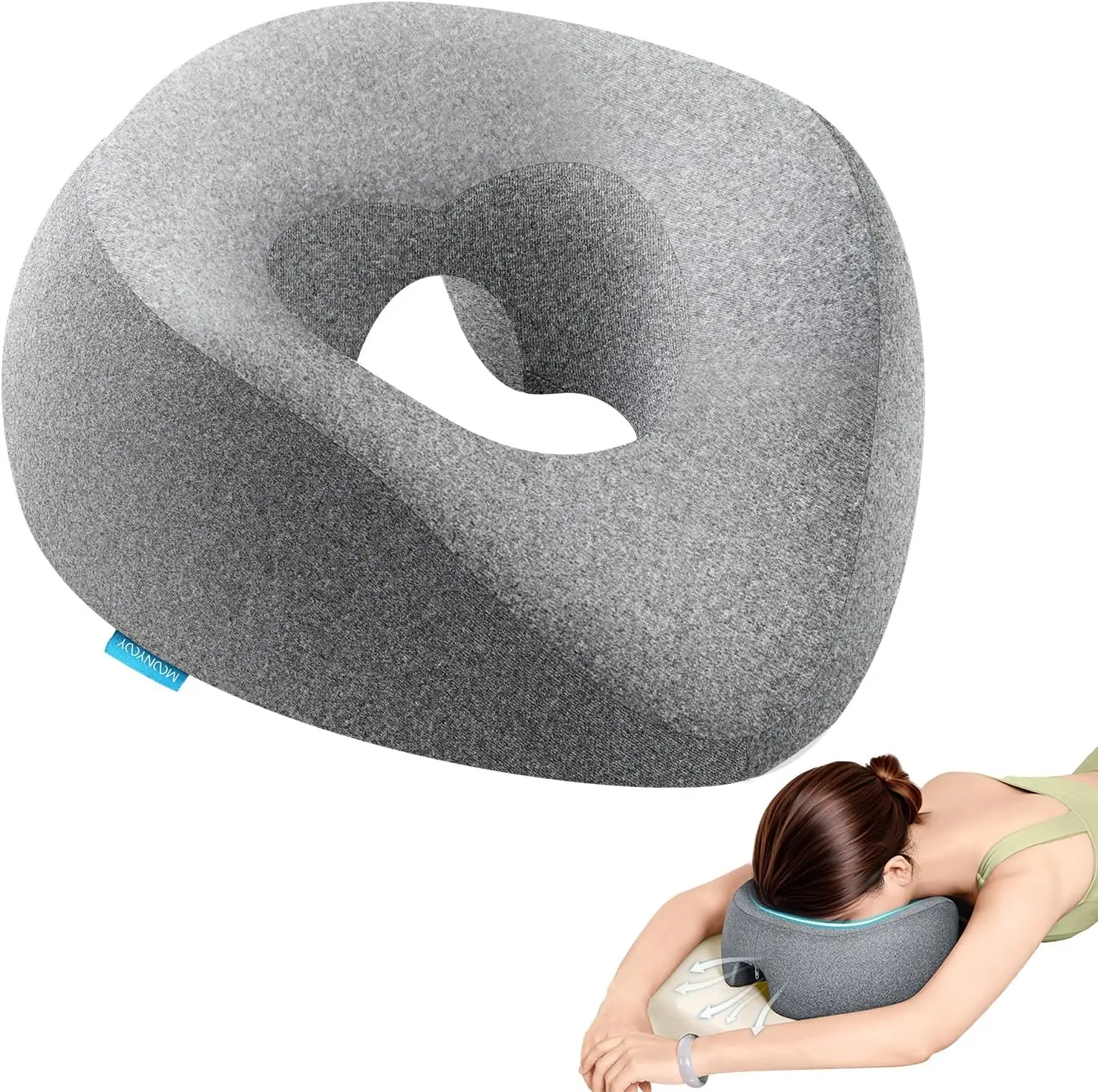 ‌Ergonomic Facial Bed Pillow with Memory Foam – Spa & Massage Table Face Cushion (Hole Design, Hypoallergenic)