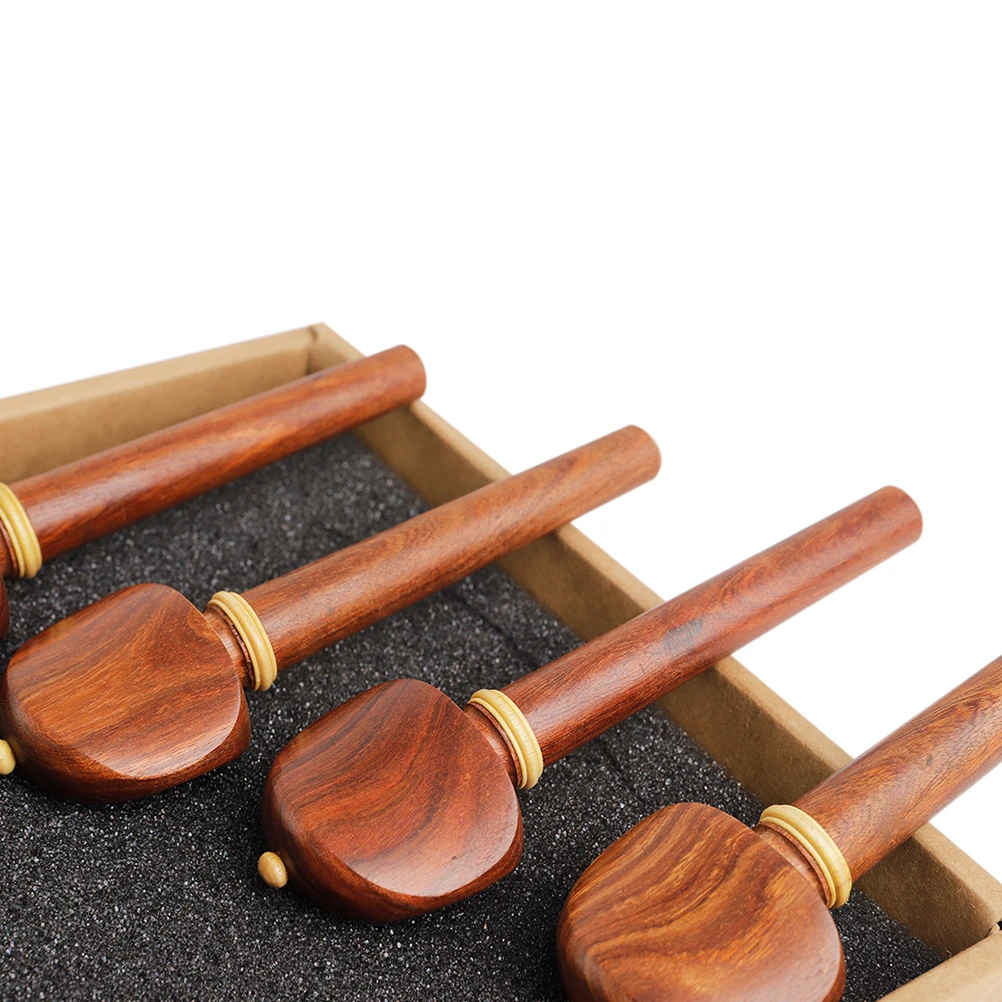 

4pcs Rosewood Cello Pegs High-Quality Wood Smooth Texture Durable Use Vintage Color String Tuning Accessories Musical