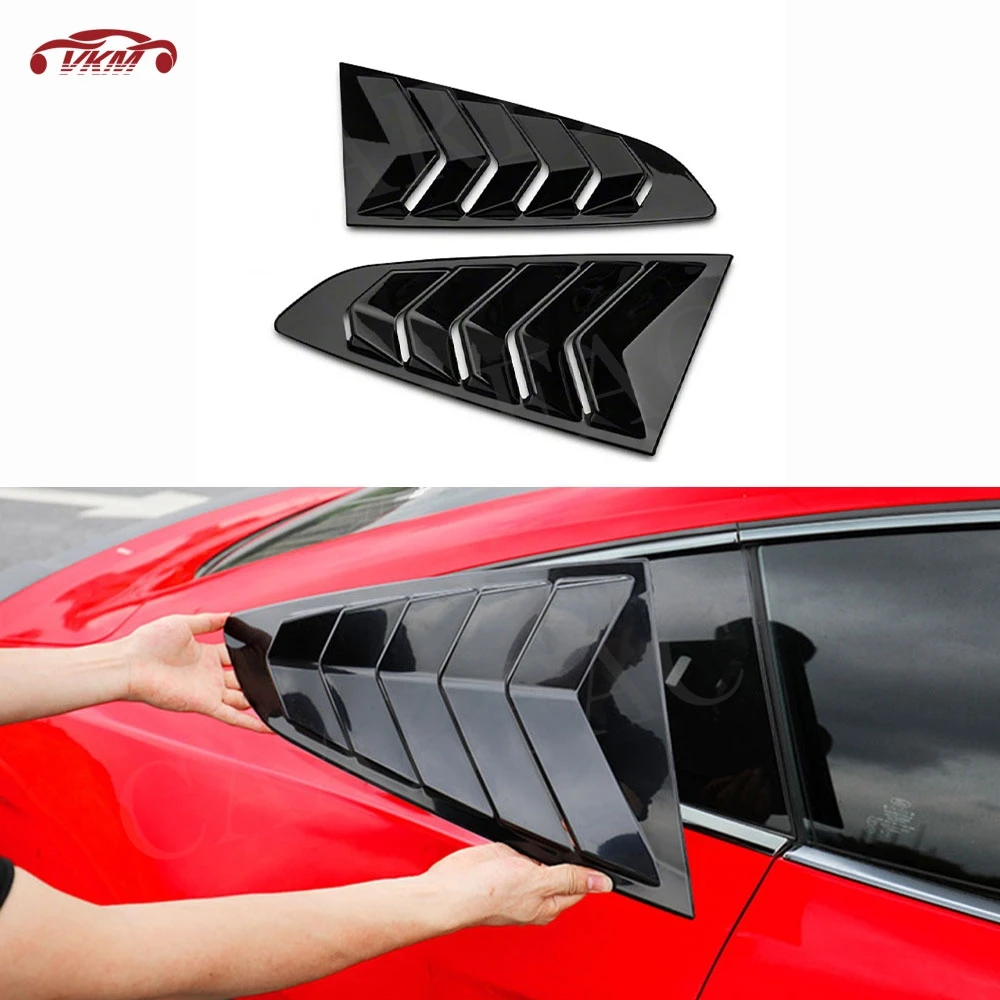 

Pair Rear Side Window Trim Spoiler Car Accessories ABS Material For Ford Mustang 2015-2021 Window Shutter Cover Louver Air Vents