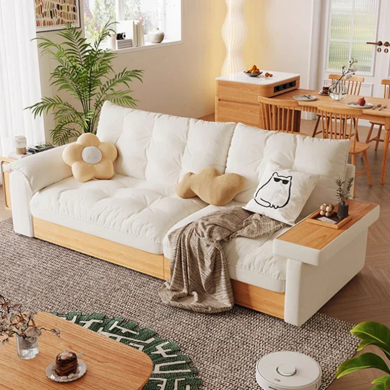 New Arrival Wood Sofa Double Reading Girl 3 Seater White Modern Sofa Chaise Small Lounge Salon Meuble Living Room Furniture
