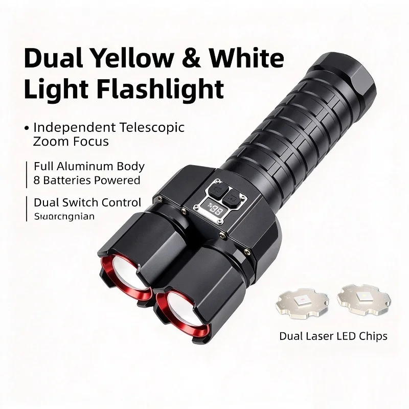 lampe-torche-a-double-source-lumineuse-jaune-et-blanche-avec-zoom-rechargeable-par-usb-en-aluminium-ideale-pour-le-camping-et-les-situations-d’urgence-en-exterieur