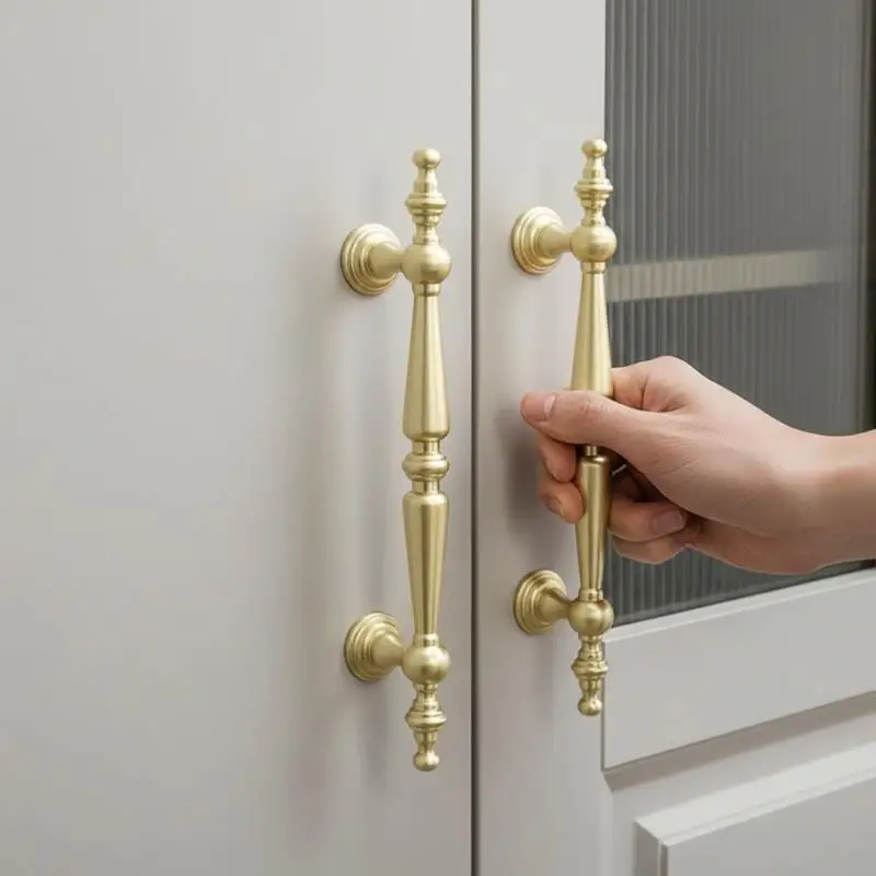 1Pcs Single-Hole Drawer Knob Aluminum Alloy Cupboard Handle Vintage Furniture Handle French Cabinet & Wardrobe Door Pulls