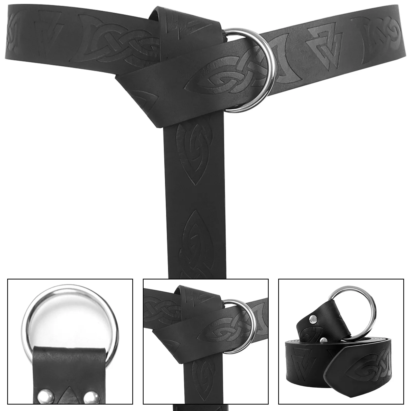 Medieval Retro Embossed Sword Belt Pouch Viking Style Arm Guards Knight Costume Cosplay Anime Accessories