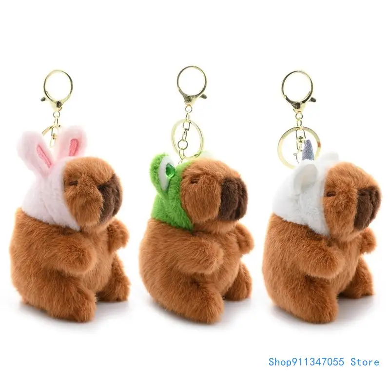 

Cartoon Capybara Plush Key Chain Bag Ornaments Women Handbag Decors School Student Backpack Lovely Animal Drop shipping