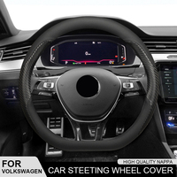 Leather Car Steering Wheel Cover For Volkswagen VW Golf 7 Mk7 Touran Up New Polo Jetta Passat B8 Tiguan Gti Gte Auto Accessories