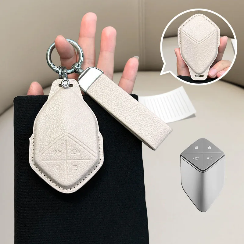 

Leather Car Smart Remote Key Case Cover For Changan Deepal S7 S07 SL03 S05 G318 2024 2025 Keychain Protector Shell Accessories