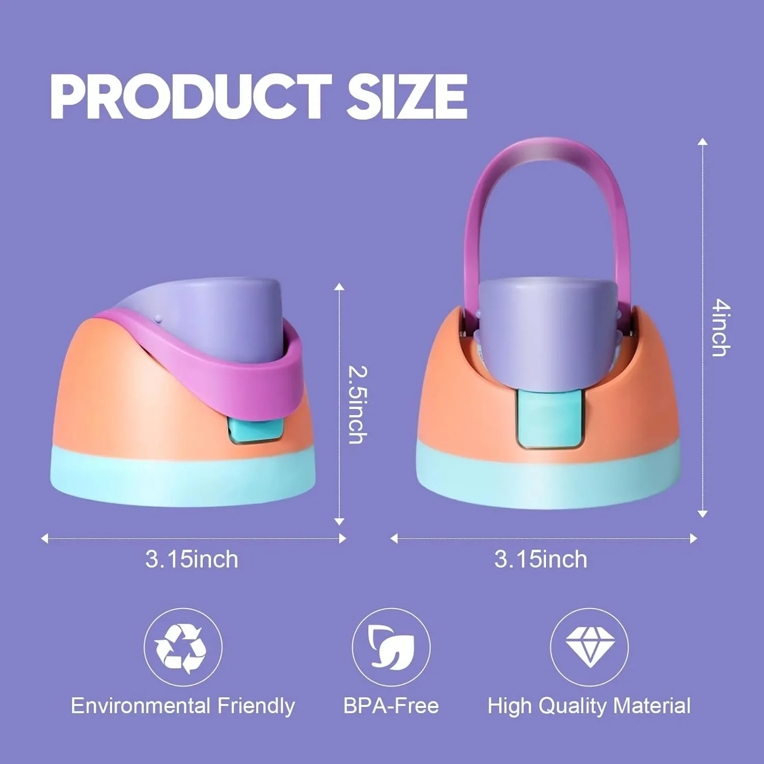 1-5 قطعة استبدال غطاء لزجاجة ماء الترمس 16 أوقية 24 أوقية 32 أوقية 40 أوقية BPA الحرة مانعة للتسرب الوجه الغطاء العلوي غطاء زجاجة ملحق #6