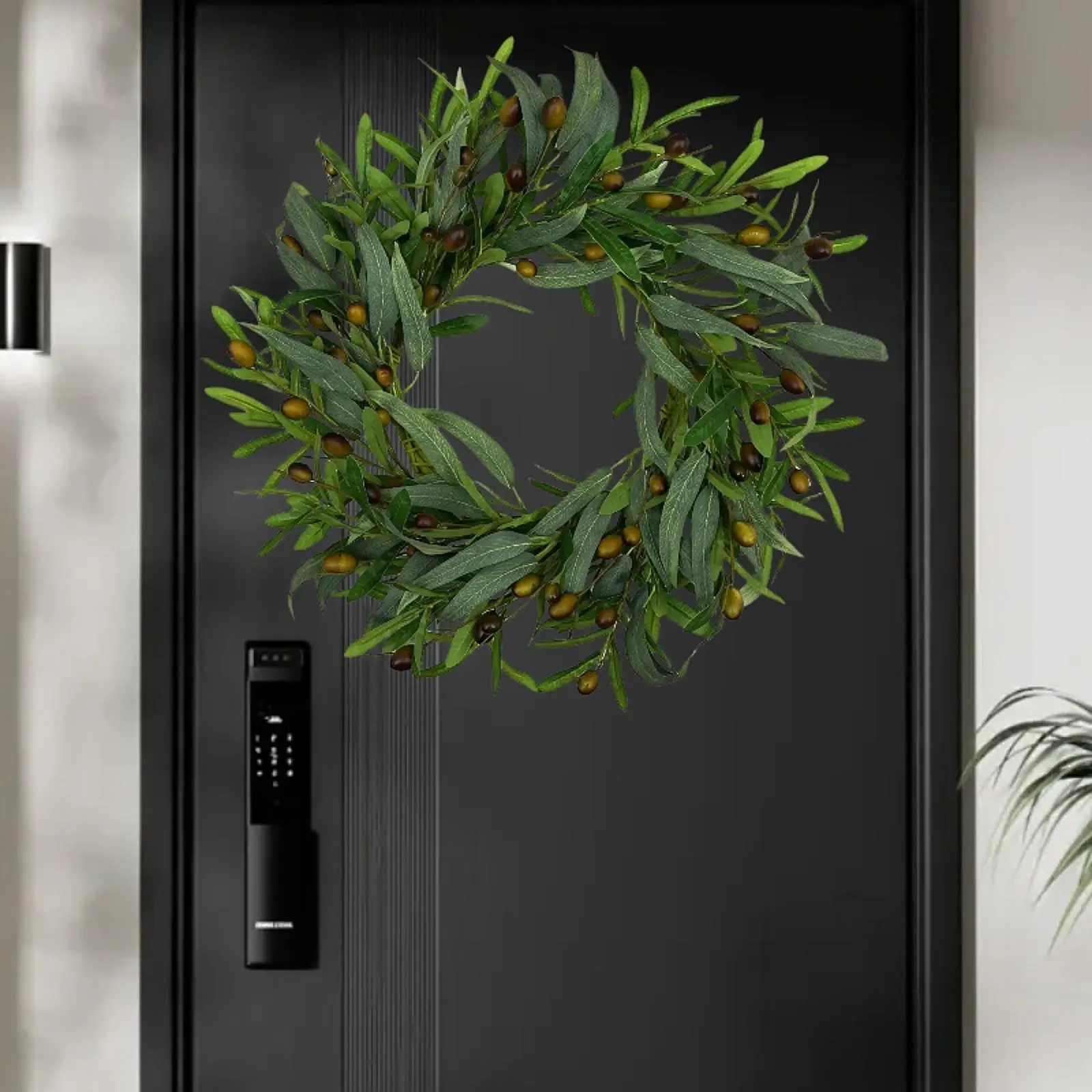 

Искусственные оливковые венки для входной двери, подвесные, зеленые венки, имитация венков для фермерского дома, для улицы, для стен, для вечеринок, для крыльца