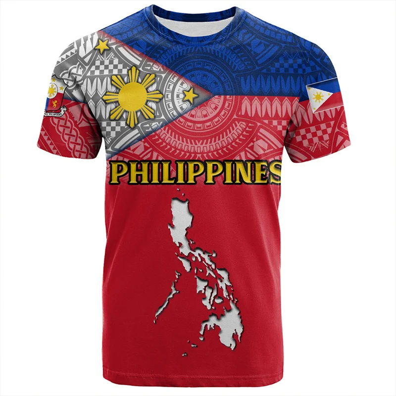 3D Printing Philippines Filipinos T Shirt Philippines IndependenceDay Graphic Tee Shirts Kid Fashion Vintage Short Sleeves Tees