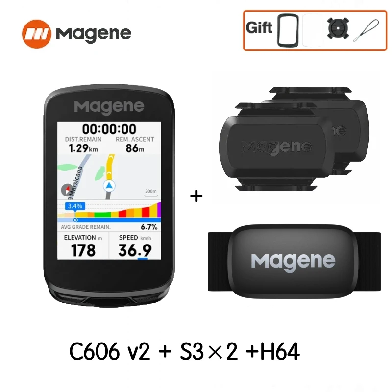 Magene C606V2 Touchscreen GPS Fietscomputer WiFi Snelheidsmeter Fietsen Klim Stopwatch Kilometerteller Bluetooth Ant Navigatie
