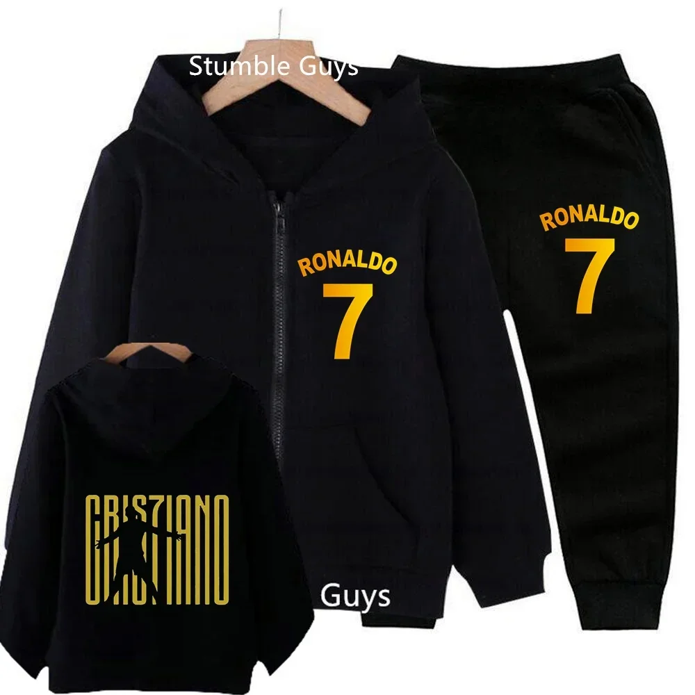 

Fashion Ronaldo- CR7 Hoodie Kids Clothes Football Star Trucksuit Boys Jersey Zipper Sweatshirt Girls Long Sleeve Casual Tops Set
