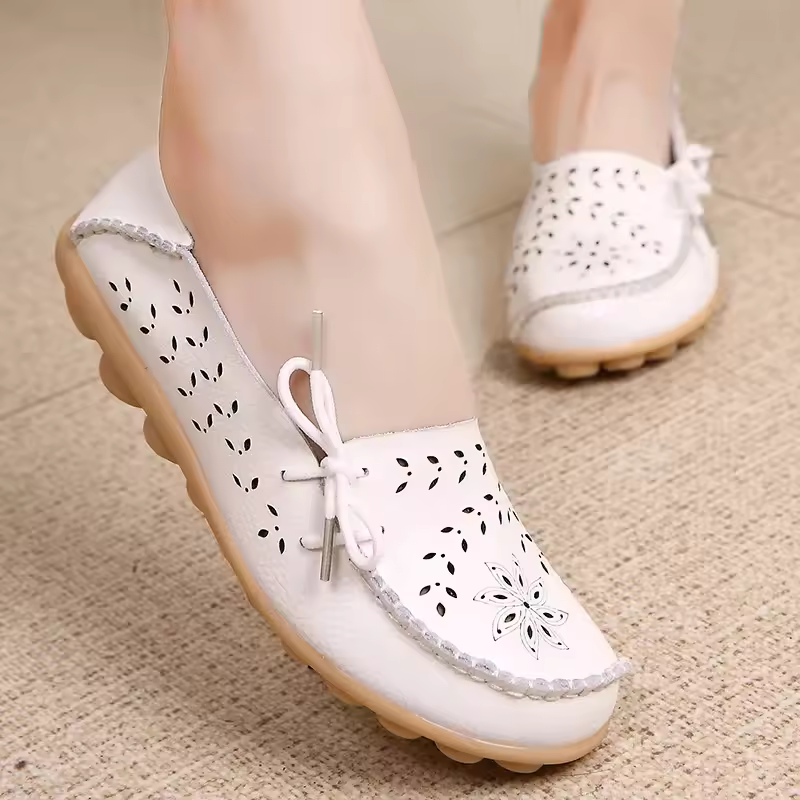 Women Shoes Leather Ballet Flats Zapatos Mujeres 2024 Trend Loafers Women's Summer Shoes Casual Flats Breather Summer Footwear Products on AliExpress