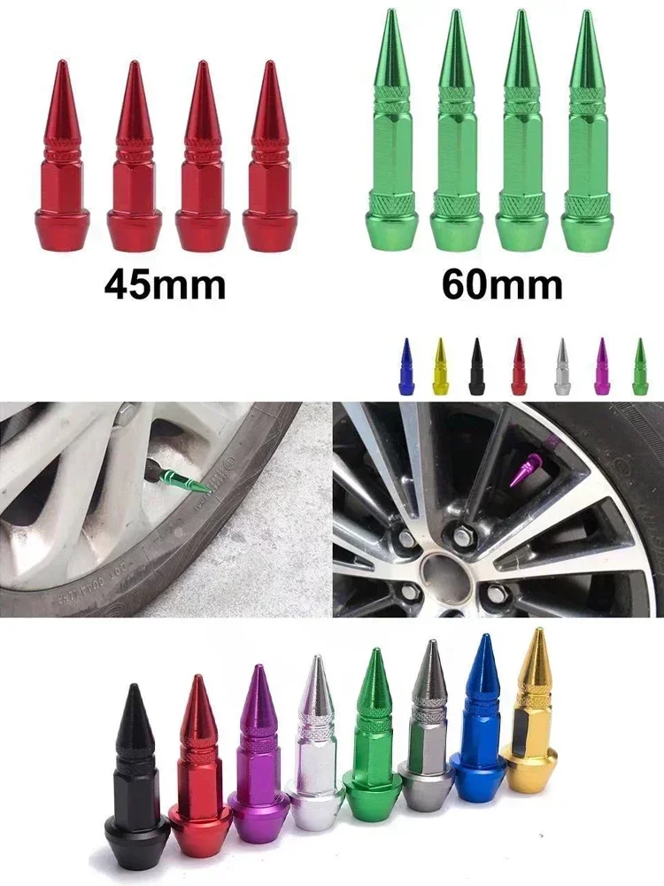 AliExpress NONE Car Universal NEW 4pcs Bullet Head Screws Valve Caps Personalized Modifications Pointed Valve Tips Bicycle and Motorcycle Tires