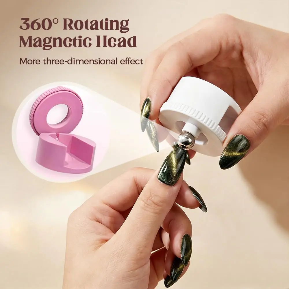 Rotating Cat Eye Nail Magnet 360 Automatic Glass Bead Effect Strong Magnetic Wand for Gel Polish Manicure Art Salon Tools image 3