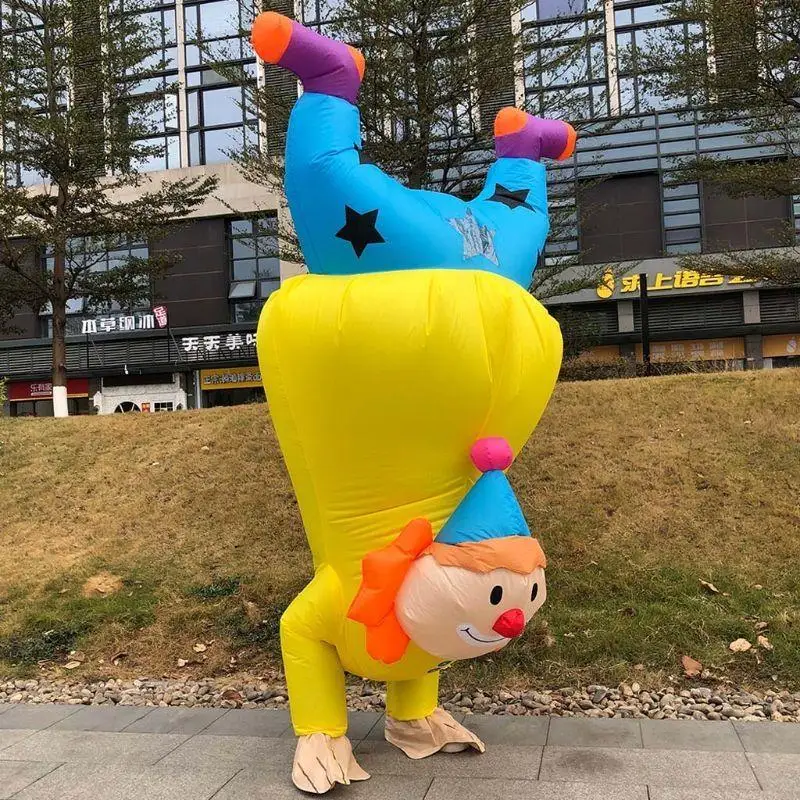 

F19F Novelty for Creative Outfit Handstand Clown Costume Photo Prop Relieve Boredom K