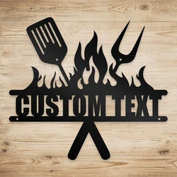 1PC Diy Barbecue keukengerei Aanpasbare Tekst Ijzeren Muurborden Voor Restaurant Decor Aangepaste Metalen Muur Plaque Keuken Kamer