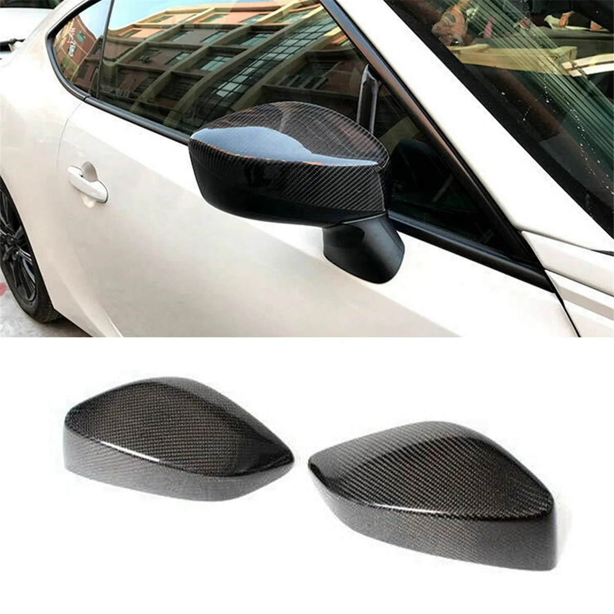 For Toyota GT86 Subaru BRZ Scion FR-S2 2013-2020 Real Carbon Fiber Rearview Mirror Cover Add on