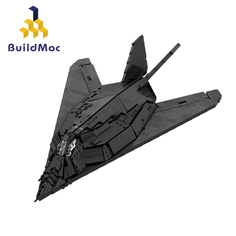 

MOC F-117 Nighthawk Building Block Kit First Stealth-Aircraft Airplane WW2 Military Wars Plane Fighter Brick Model DIY Kid Toy