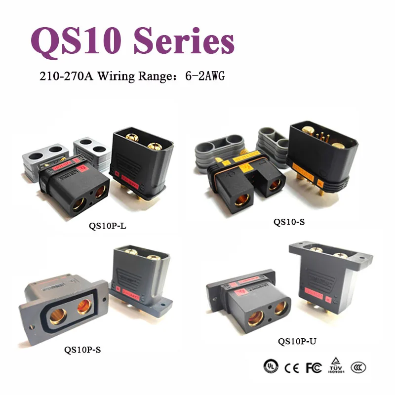 210A QS10 Series Battery Connector Anti-ignition Electric Vehicle Battery Terminal QS10P-L-S-U Male Female Power Charging Plug