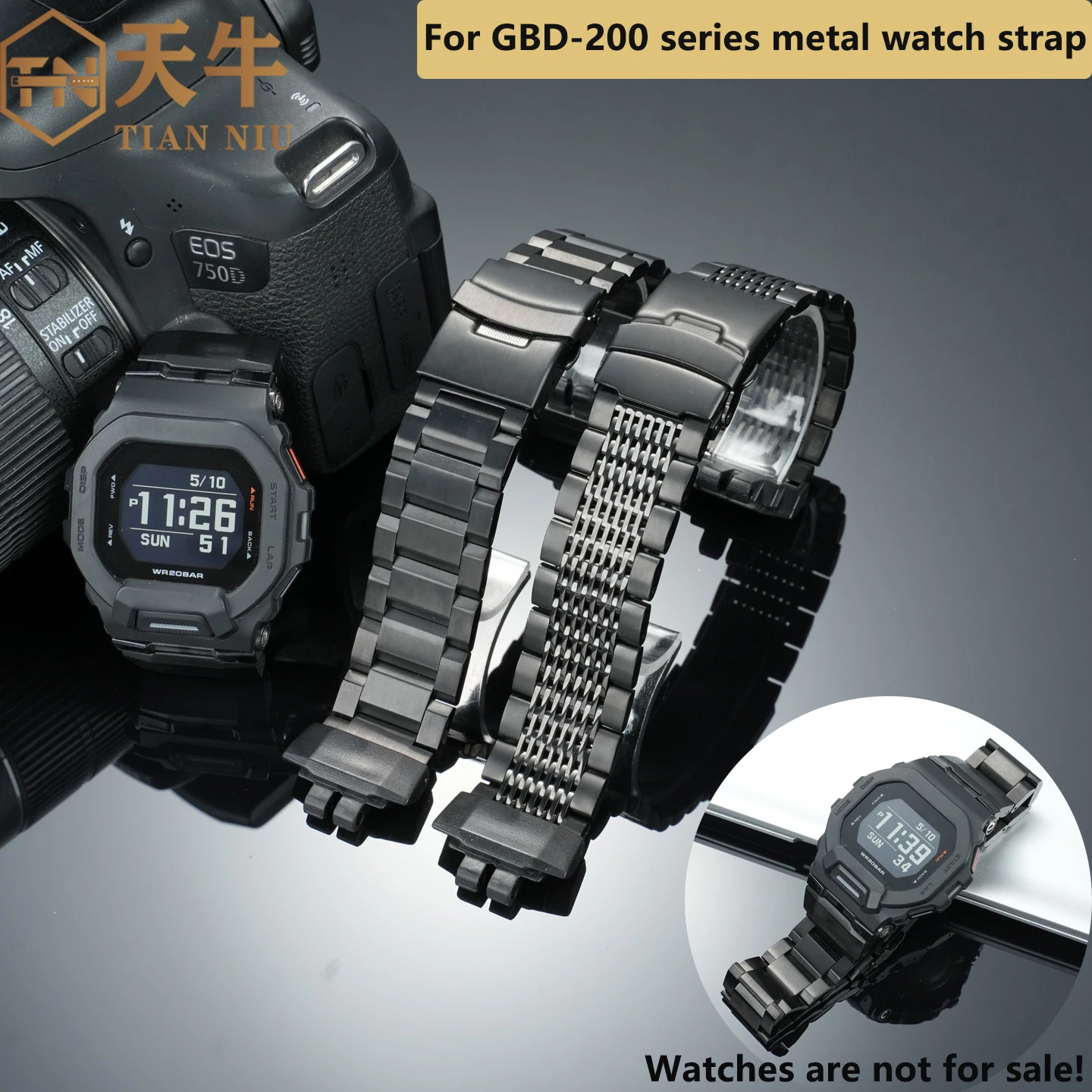 GBD-200 metal watchband For Casio G-SHOCK GBD-200SM-1A5/6/UU-1/9
